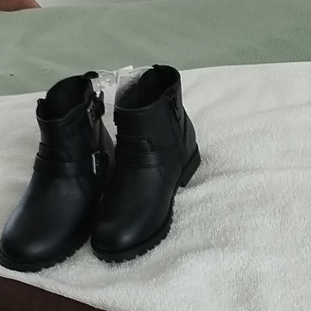 Black leather boots